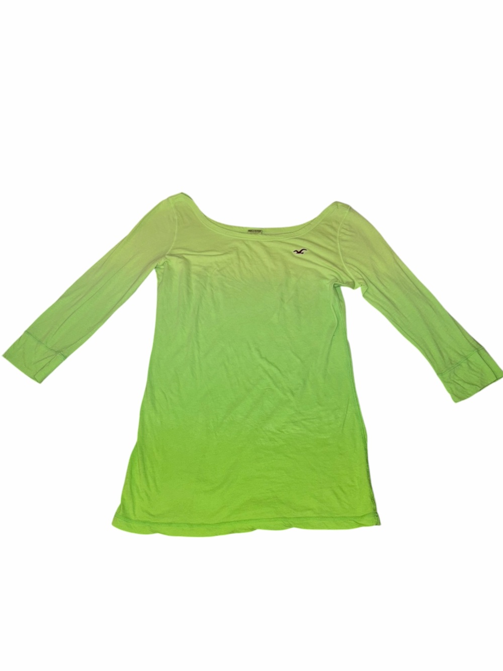 EUC Y2K Vintage Hollister Tee Lime Green Scoop Neck Top Large